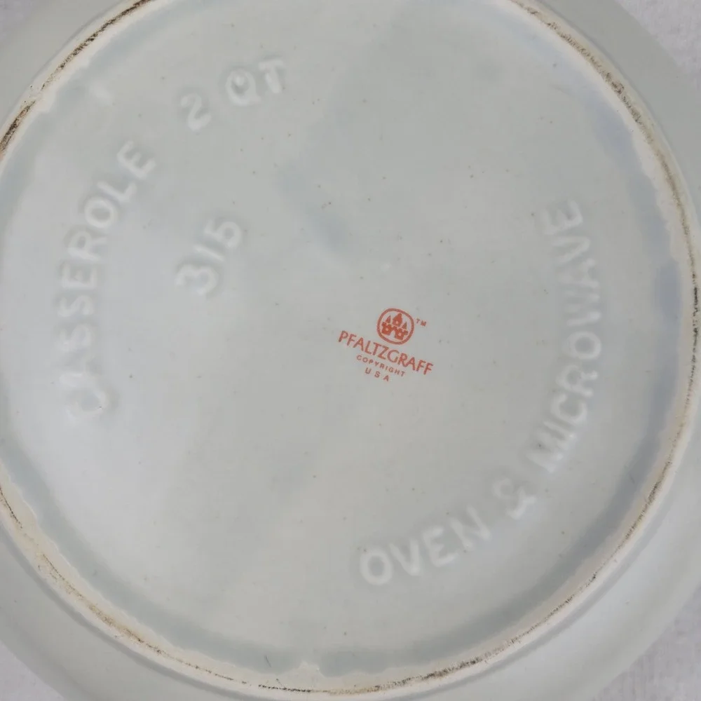 Pfaltzgraff Heirloom 2 Qt Round Casserole Dish 315 Gray Floral Stoneware‎ USA